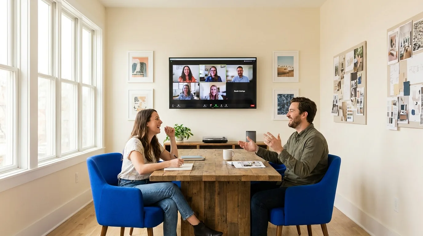 Creative team on a video call