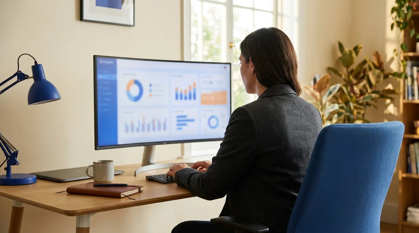 Professional reviewing a dashboard