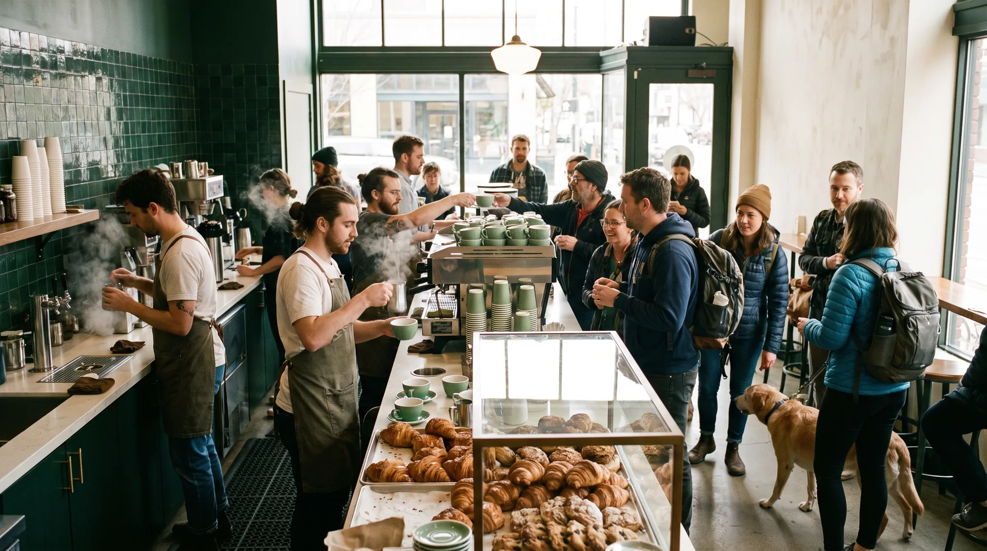 Roa Coffee — busy café at morning rush